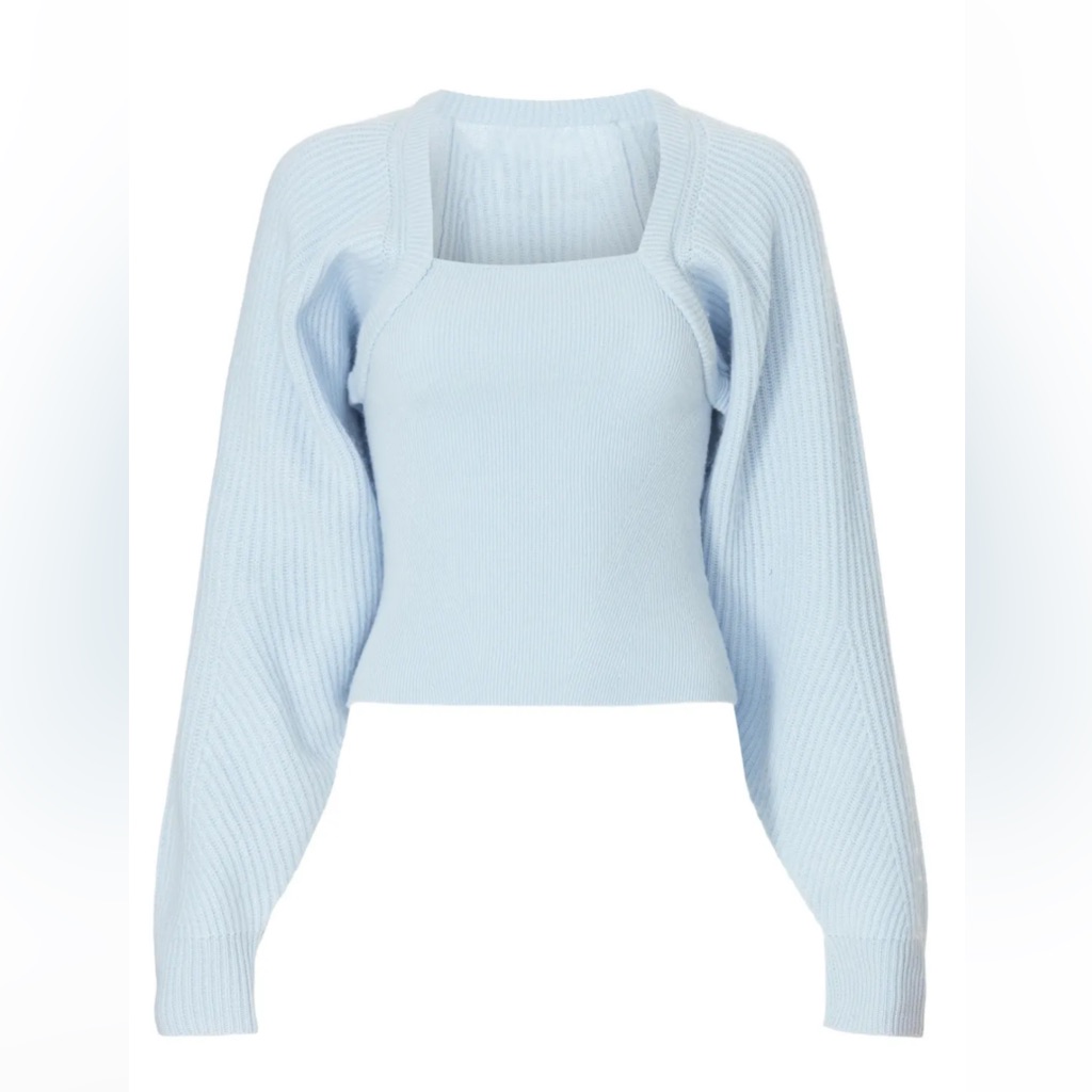 Naadam Blue Fisherman Sweater